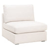 Tom 38 Inch Modular Armless Chair, Stain Resistant, White Upholstery By Casagear Home