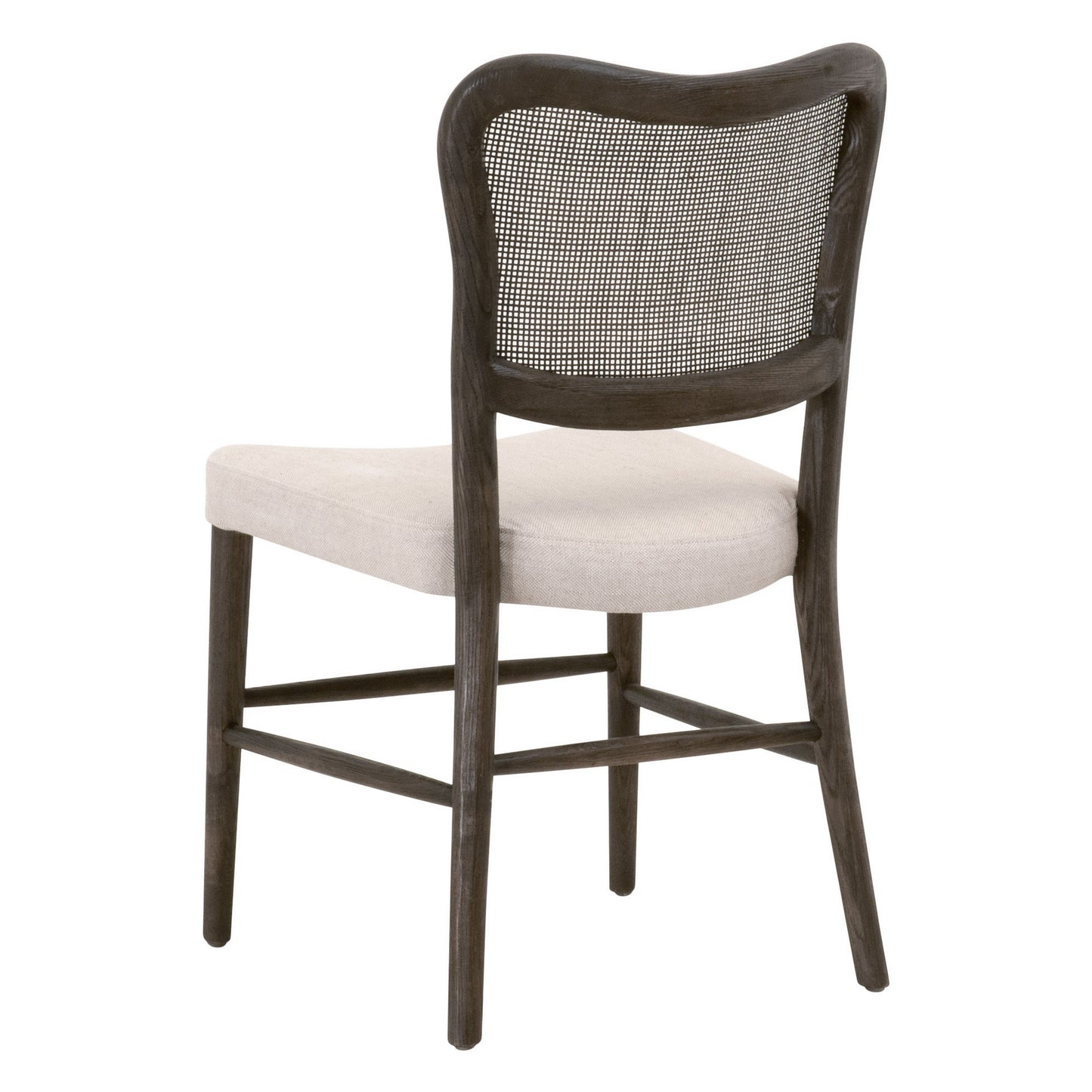 Aina 23 Inch Dining Chair Set of 2 Curved Cane Back White Oak Brown By Casagear Home BM311377