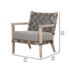 30 Inch Club Chair Solid Teak Wood Woven Back and Seat Gray Cushion By Casagear Home BM311380