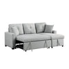 Ady 81 Inch Sleeper Sectional Sofa Reversible Chaise 2 Pillows Gray By Casagear Home BM311386