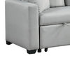 Ady 81 Inch Sleeper Sectional Sofa Reversible Chaise 2 Pillows Gray By Casagear Home BM311386