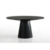 Yuvi 47 Inch Dining Table, Round Tabletop, Pedestal Base, Black Finish By Casagear Home