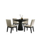 Yuvi 5 Piece Dining Table and Chair Set Round Top Beige Cushioned Black By Casagear Home BM311390