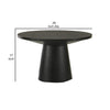 Yuvi 29 Inch Coffee Table Round Tabletop Pedestal Base Black Finish By Casagear Home BM311405