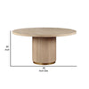 Emi 59 Inch Dining Table Round Top and Pedestal Base Rustic Brown Gold By Casagear Home BM311408