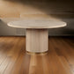 Emi 59 Inch Dining Table, Round Top and Pedestal Base, Rustic Brown, Gold By Casagear Home