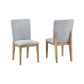 Emi 25 Inch Dining Chair Set of 2 Cushioned Seat Gray Linen Upholstery By Casagear Home BM311409