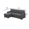 Ady 83 Inch Sleeper Sectional Sofa with Storage Chaise Reversible Gray By Casagear Home BM311416