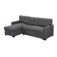 Ady 83 Inch Sleeper Sectional Sofa with Storage Chaise Reversible Gray By Casagear Home BM311416