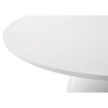 Yuvi 59 Inch Dining Table Round Tabletop and Pedestal Base White Finish By Casagear Home BM311417