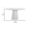 Yuvi 59 Inch Dining Table Round Tabletop and Pedestal Base White Finish By Casagear Home BM311417