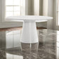 Yuvi 59 Inch Dining Table, Round Tabletop and Pedestal Base, White Finish By Casagear Home