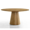 Yuvi 59 Inch Dining Table, Round Tabletop and Pedestal Base, Brown Finish By Casagear Home