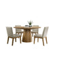 Yuvi 5 Piece Dining Table and Chair Set Round Tabletop Cushioned Brown By Casagear Home BM311422