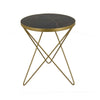 20 Inch Plant Stand Table Round Top Open Metal Frame Black and Gold By Casagear Home BM311433