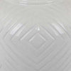 18 Inch Temple Ginger Jar with Dome Lid Geometric Design Ceramic White By Casagear Home BM311442