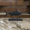 Owa Swordfish Sculpture, Resin Tabletop Decor on Stand, Classic Matte Black By Casagear Home