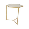 Plant Stand Table Set of 2 Metal Gold Frames Hexagonal White Tabletops By Casagear Home BM311455