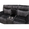 Harbor 73 Inch Loveseat Dual Recliners and Console Gray Faux Suede By Casagear Home BM311473