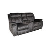 Harbor 73 Inch Loveseat, Dual Recliners and Console, Gray Faux Suede By Casagear Home