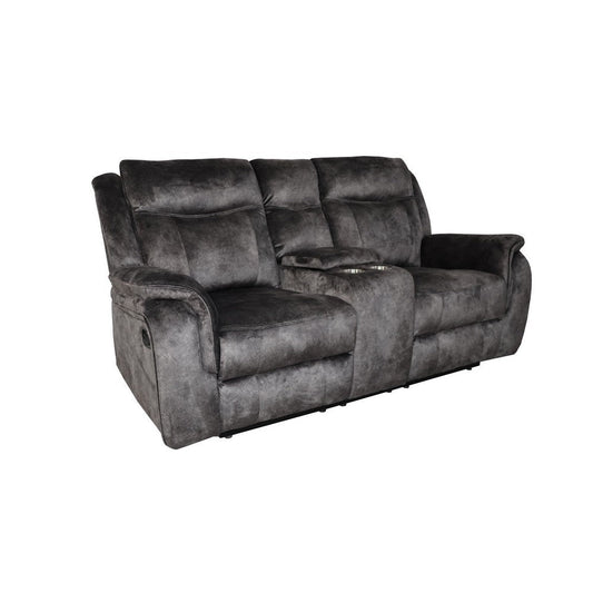 Harbor 73 Inch Loveseat, Power Recliners, Console, Gray Faux Suede By Casagear Home