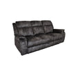 Harbor 82 Inch Sofa with Dual Power Recliners, Gray Faux Suede Upholstery By Casagear Home