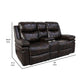 Linden 69 Inch Loveseat with Dual Recliners Console Brown Faux Leather By Casagear Home BM311478