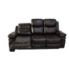 Linden 80 Inch Sofa with Drop Down Tray and Power Recliners Wood Brown By Casagear Home BM311480