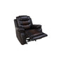 Asher 39 Inch Manual Recliner Chair Wood Pocket Coils Brown Faux Leather By Casagear Home BM311481