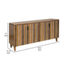 Texu 69 Inch Sideboard Console Pine Wood Pedant Handles Brown Yellow By Casagear Home BM311491