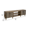 Texu 93 Inch TV Entertainment Center Pine Wood 4 Doors Shelves Brown By Casagear Home BM311492