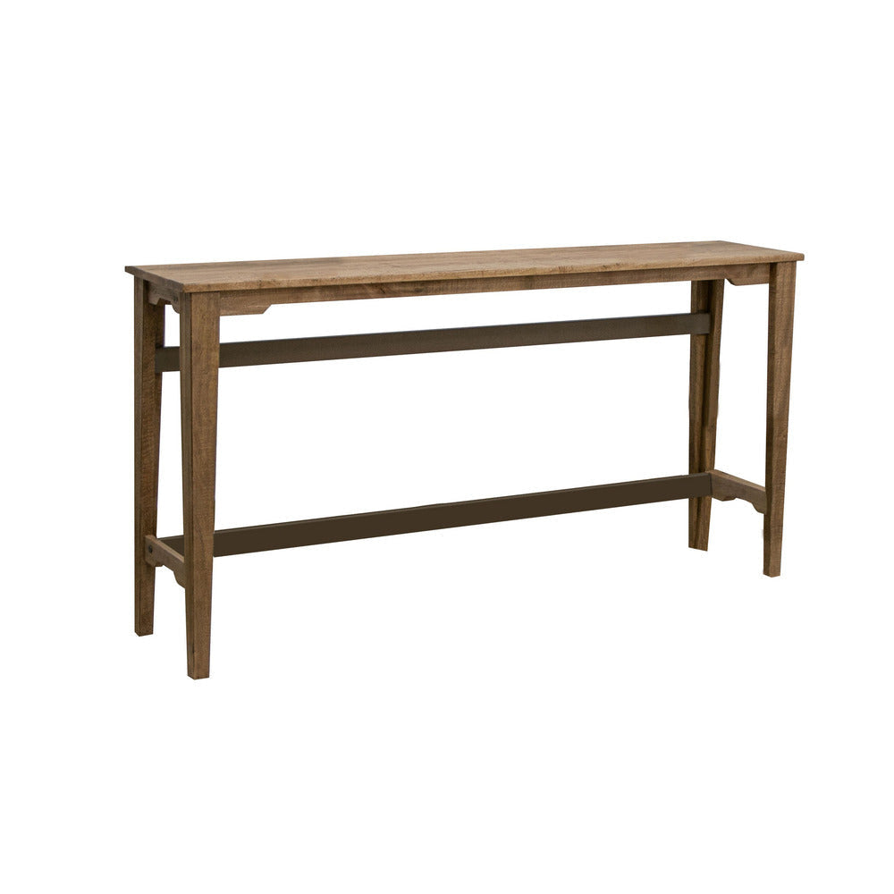 Asic 67 Inch Bar Height Sofa Table Natural Brown Mango Wood Grain Details By Casagear Home BM311499