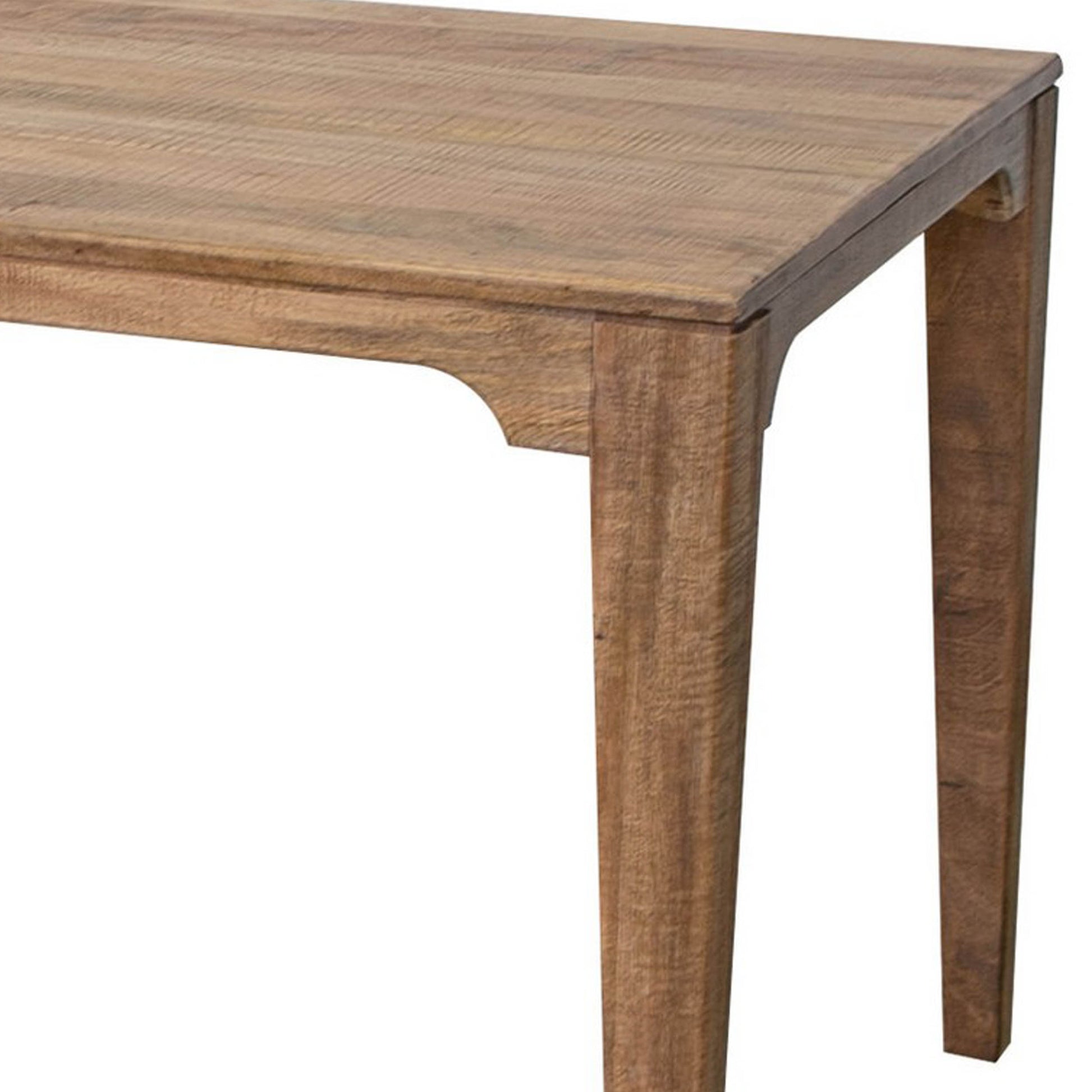 Asic 60 Inch Dining Table Mango Wood Grain Details Natural Brown By Casagear Home BM311500