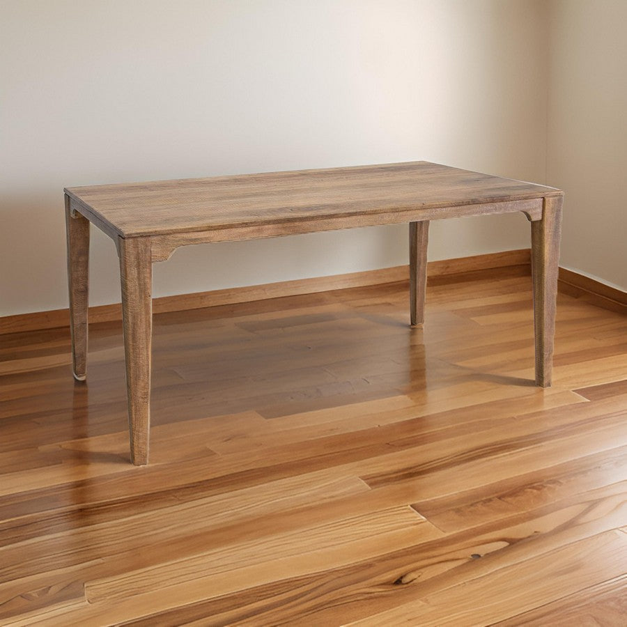 Asic 60 Inch Dining Table Mango Wood Grain Details Natural Brown By Casagear Home BM311500