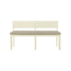 Celi 53 Inch Dining Bench Taupe Faux Leather Seat Beige Wood Frame By Casagear Home BM311521