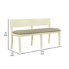 Celi 53 Inch Dining Bench Taupe Faux Leather Seat Beige Wood Frame By Casagear Home BM311521