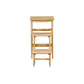 Nero 30 Inch Folding Step Stool 3 Tier Design Farmhouse Natural Brown By Casagear Home BM311529