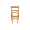 Nero 30 Inch Folding Step Stool 3 Tier Design Farmhouse Natural Brown By Casagear Home BM311529