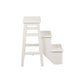 Nero 30 Inch Folding Step Stool 3 Tier Design Farmhouse Cream Wood By Casagear Home BM311530