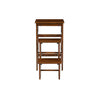 Nero 30 Inch Folding Step Stool 3 Tier Design Farmhouse Rich Brown Wood By Casagear Home BM311531