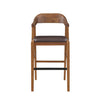 Rase 29 Inch Barstool Chair Faux Leather Seat Open Curved Back Brown By Casagear Home BM311532