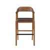 Rase 29 Inch Barstool Chair Faux Leather Seat Open Curved Back Brown By Casagear Home BM311532