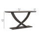 Rase 57 Inch Console Table Cross Leg Design Pedestal Base Black Wood By Casagear Home BM311537