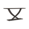 Rase 57 Inch Console Table Cross Leg Design Pedestal Base Black Wood By Casagear Home BM311537