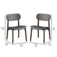 Seln 20 Inch Dining Chair Set of 2 Curved Seat Splayed Legs Gray By Casagear Home BM311538