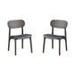 Seln 20 Inch Dining Chair Set of 2 Curved Seat Splayed Legs Gray By Casagear Home BM311538