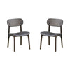 Seln 20 Inch Dining Chair Set of 2 Curved Seat Splayed Legs Gray By Casagear Home BM311538