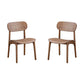 Seln 20 Inch Dining Chair Set of 2 Curved Seat Splayed Legs Dark Brown By Casagear Home BM311539