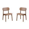 Seln 20 Inch Dining Chair Set of 2 Curved Seat Splayed Legs Dark Brown By Casagear Home BM311539