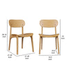 Seln 20 Inch Dining Chair Set of 2 Curved Seat Splayed Legs Light Brown By Casagear Home BM311540